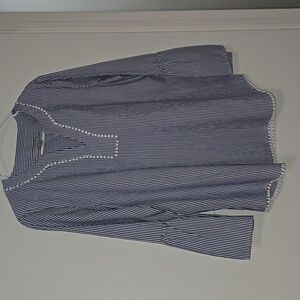 Marc New York Striped Blue and White Women's Top